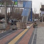 بهسازی پیادهروهای مقابل پارک شمس توسط شهرداری منطقه ۱