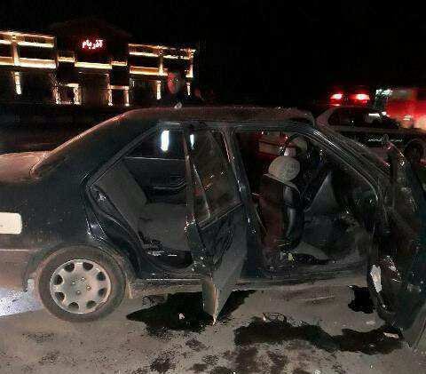 برخورد یک دستگاه خودرو روآ با تیر برق کناری جاده تبریز_آذرشهر