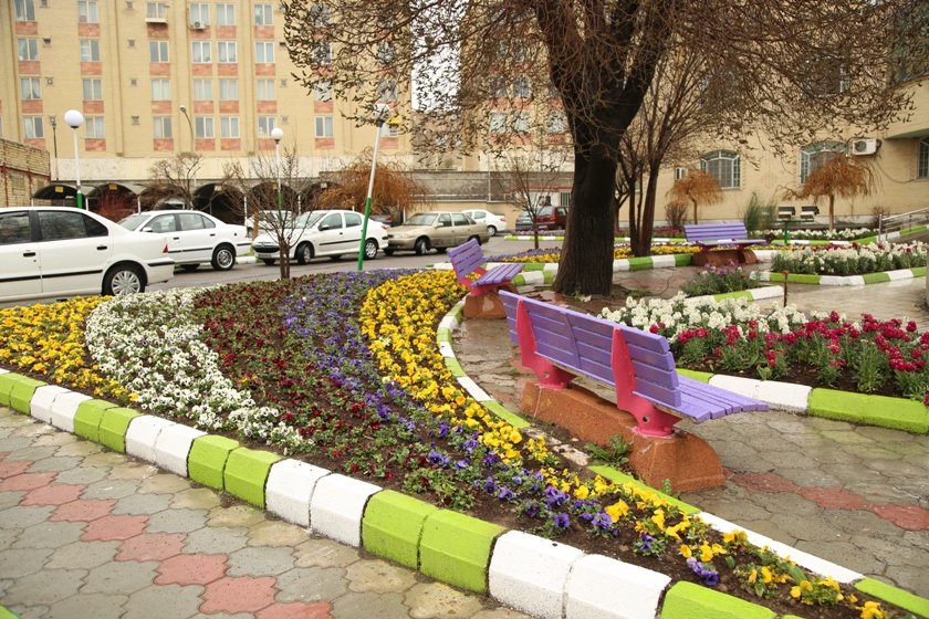 کاشت انبوه ده‌ها هزار بوته انواع گل بهاری در حوزه منطقه۷