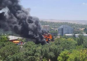آتش سوزی در باغلارباغی تبریز