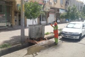 اجرای رنگ‌ آمیزی و گندزدایی منظم باکس ها و جای باکس‌ های زباله در سطح شهر تبریز