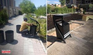 تعویض و نصب ۵۰ سطل زباله در بوستان‌های منطقه ۹